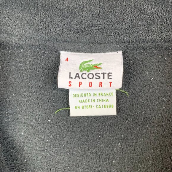 Lacoste Men Sweater Jacket 4 / Medium Black Full Zip Long Sleeve Pockets Thermal - Picture 3 of 9